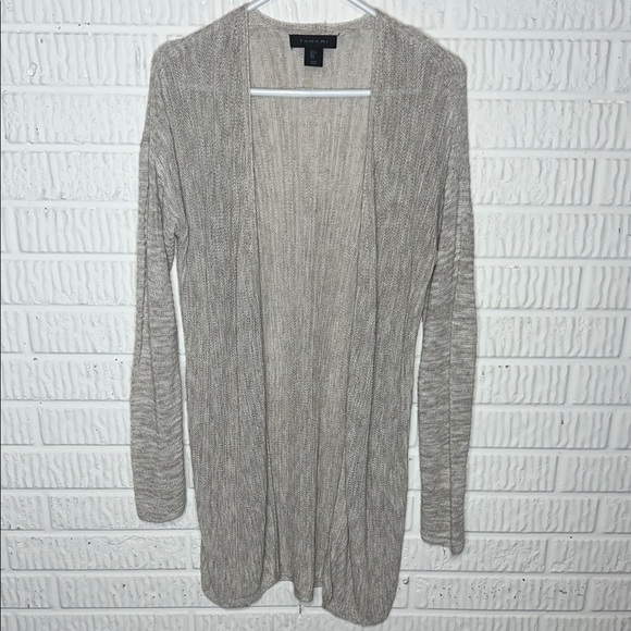 Tahari Sweaters - Tahari Light Gray Open-Front Cardigan